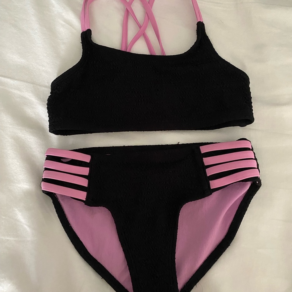 Black and Pink Bikini Set
